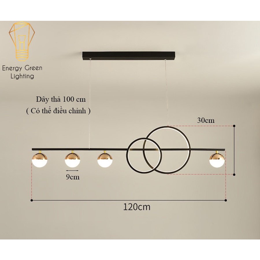 Đèn Thả 6 Bóng Energy Green Lighting DGT-2096 Vàng ,DGT-1508 Đen - 3 Chế Độ Ánh Sáng - Decor Trang Trí Phòng Ăn,Khách