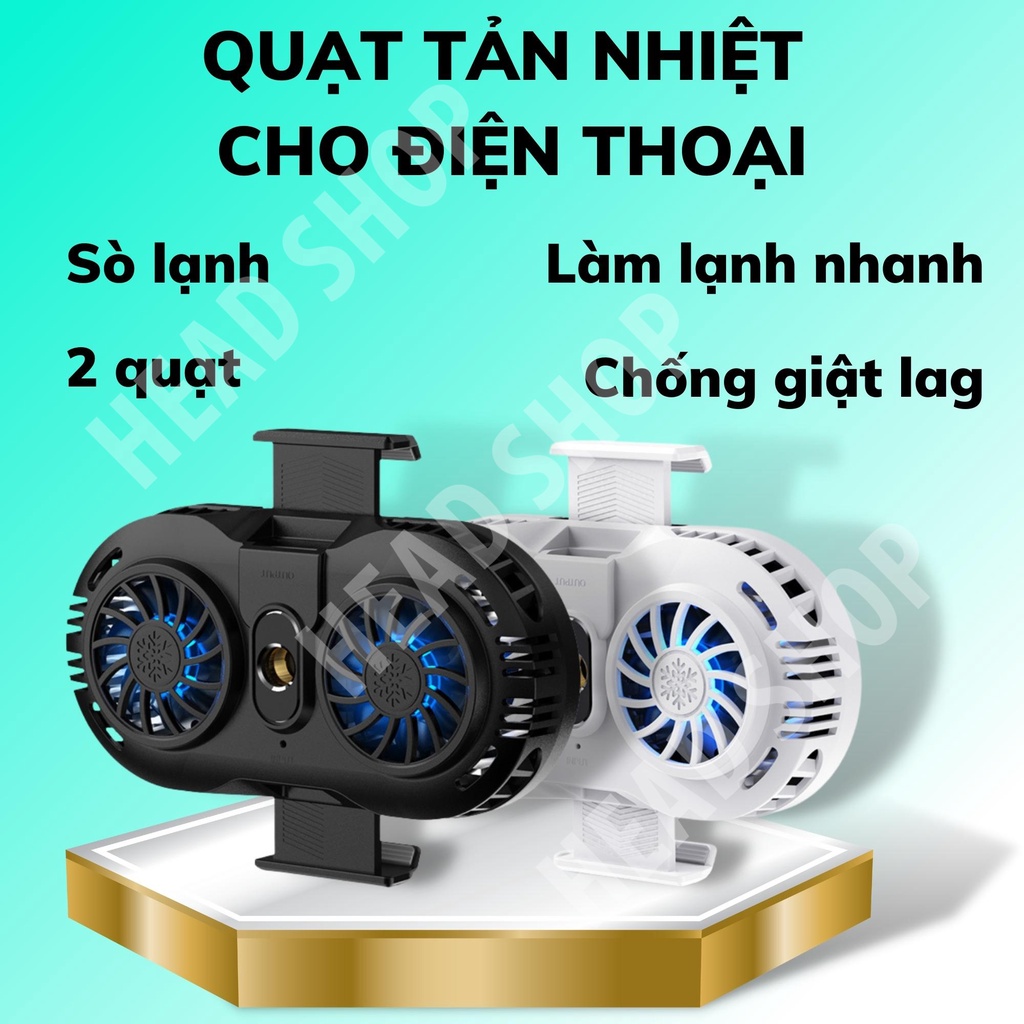 Quạt tản nhiệt điện thoại 2 quạt sò nóng lạnh memo AH102 Gaming giá rẻ HEADSHOP