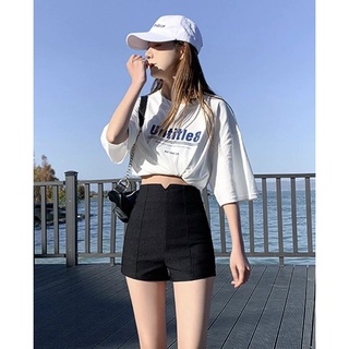 Quần short nữ form ngắn lưng cao chất vải tuyết mưa dày dặn Có 3 Size S M L phối khoá kéo