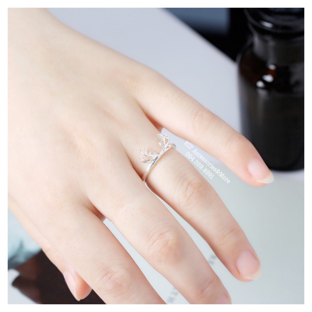 Nhẫn hình sừng hươu mảnh