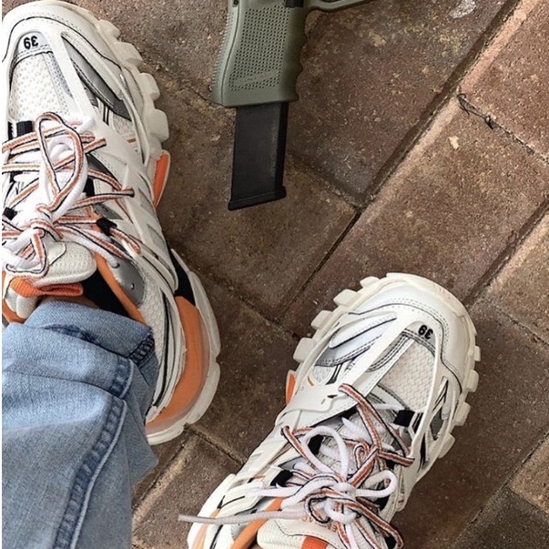 Giày Balen Track 3.0, Giày Sneaker Nam Nữ Balen Màu Trắng Cam Cao Cấp Full Box Phụ Kiện