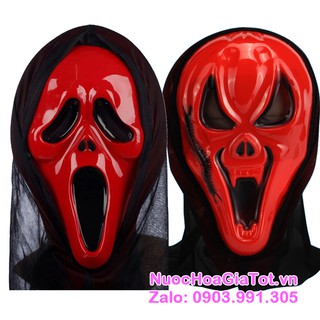 Mặt nạ đỏ la hét rắn rết ma phụ kiện trang trí hóa trang Halloween