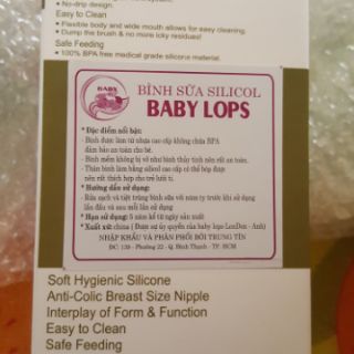 Bình sữa thần thánh silicone cao cấp Baby Lops Anh