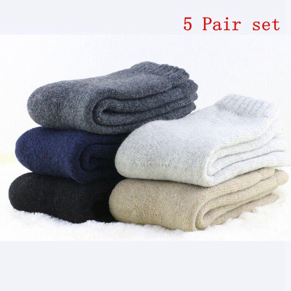 Bộ 5 Đôi Vớ Len Thể Thao Giữ Ấm Mùa Đông Thời Trang