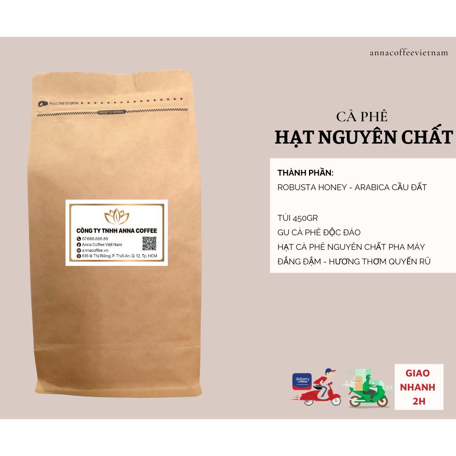 Cà phê hạt rang mộc nguyên chất dòng truyền thống vị đậm đà mạnh mẽ thơm nồng cafe pha máy Anna Coffee | BigBuy360 - bigbuy360.vn
