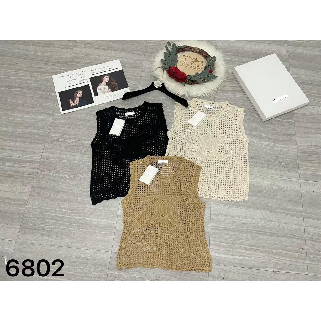 Áo 3 lỗ len móc celinne phong cách retro