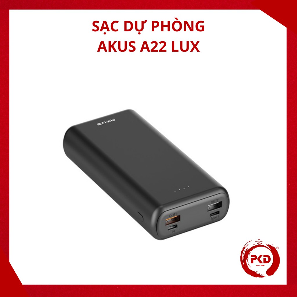 SẠC DỰ PHÒNG AKUS A22 LUX 22000mAh Phụ Kiện Đỏ