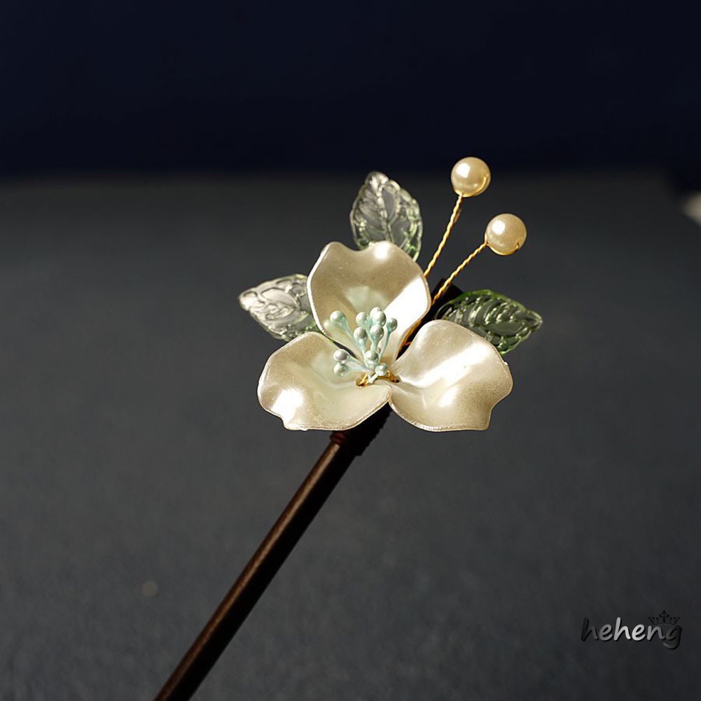 Trâm Cài Tóc Bằng Gỗ Hình Bông Hoa Thời Trang 18cm