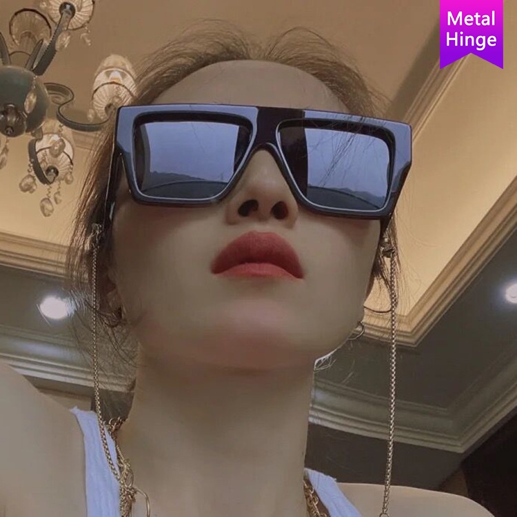 Kính mát gọng vuông lớn phong cách Âu Mỹ thời trang cho nam và nữ 2021