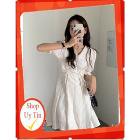 [ORDER] ĐẦM VINTAGE CỔ V TIỂU THƯ NHẸ NHÀNG ULZZANG - KÈM ẢNH THẬT