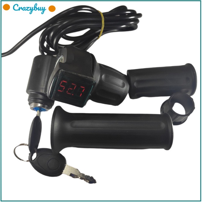 Tay Ga Xe Đạp Điện CR 12v-84v Kèm Khóa Hiển Thị Kỹ Thuật Số