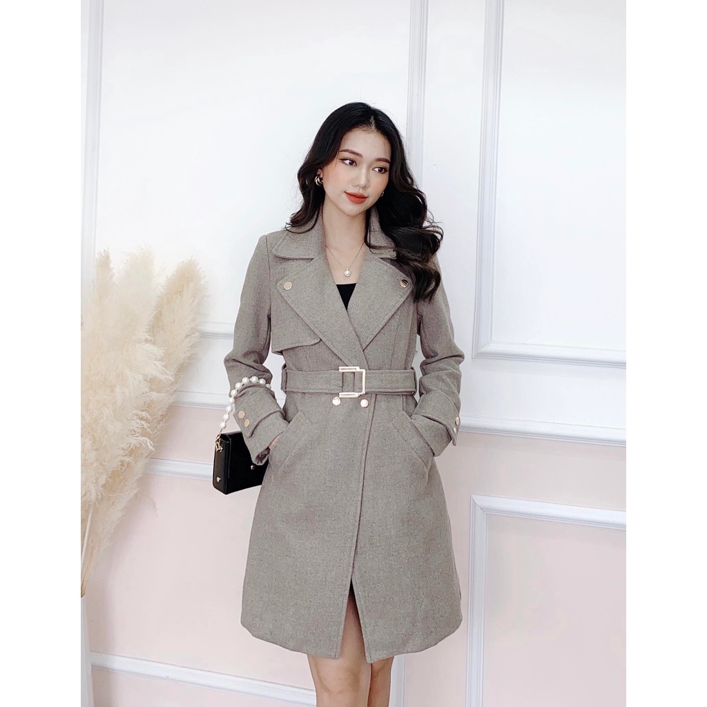 ÁO KHOÁC DẠ KÈM BELT CAO CẤP A3762
