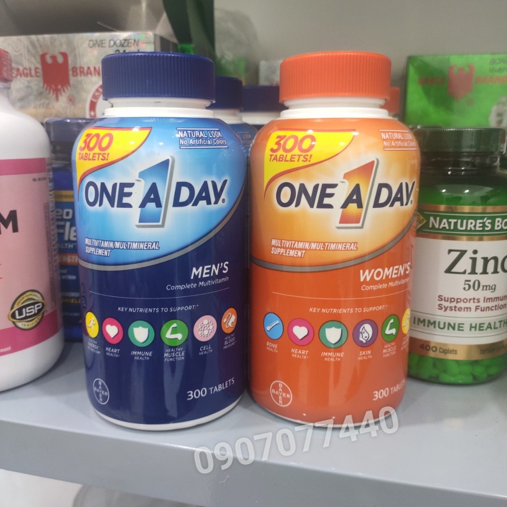 Viên uống vitamin tổng hợp date 9/2024 One A Day Women’s Multivitamin và Women's 50+ 300 Viên - EDS Hàng Mỹ
