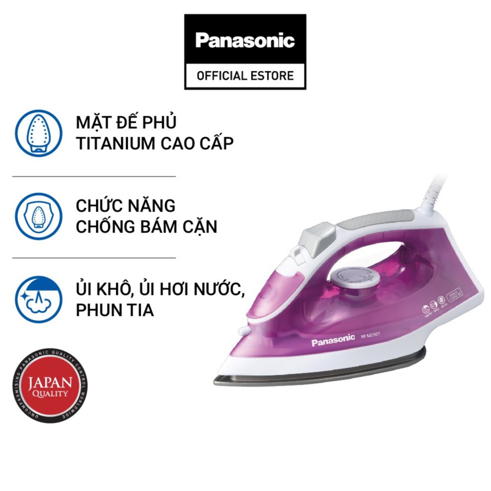 [Mã ELPANA10 giảm 10% đơn 500K]Bàn ủi hơi nước Panasonic NI-M250TPRA - Hàng Chính Hãng - Hồng