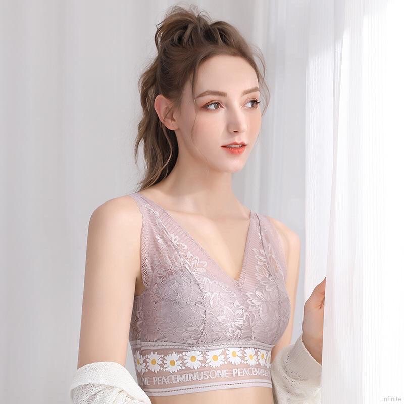 Áo Bra Dáng dài đẹp, Áo Bra Ren dài hình hoa cúc