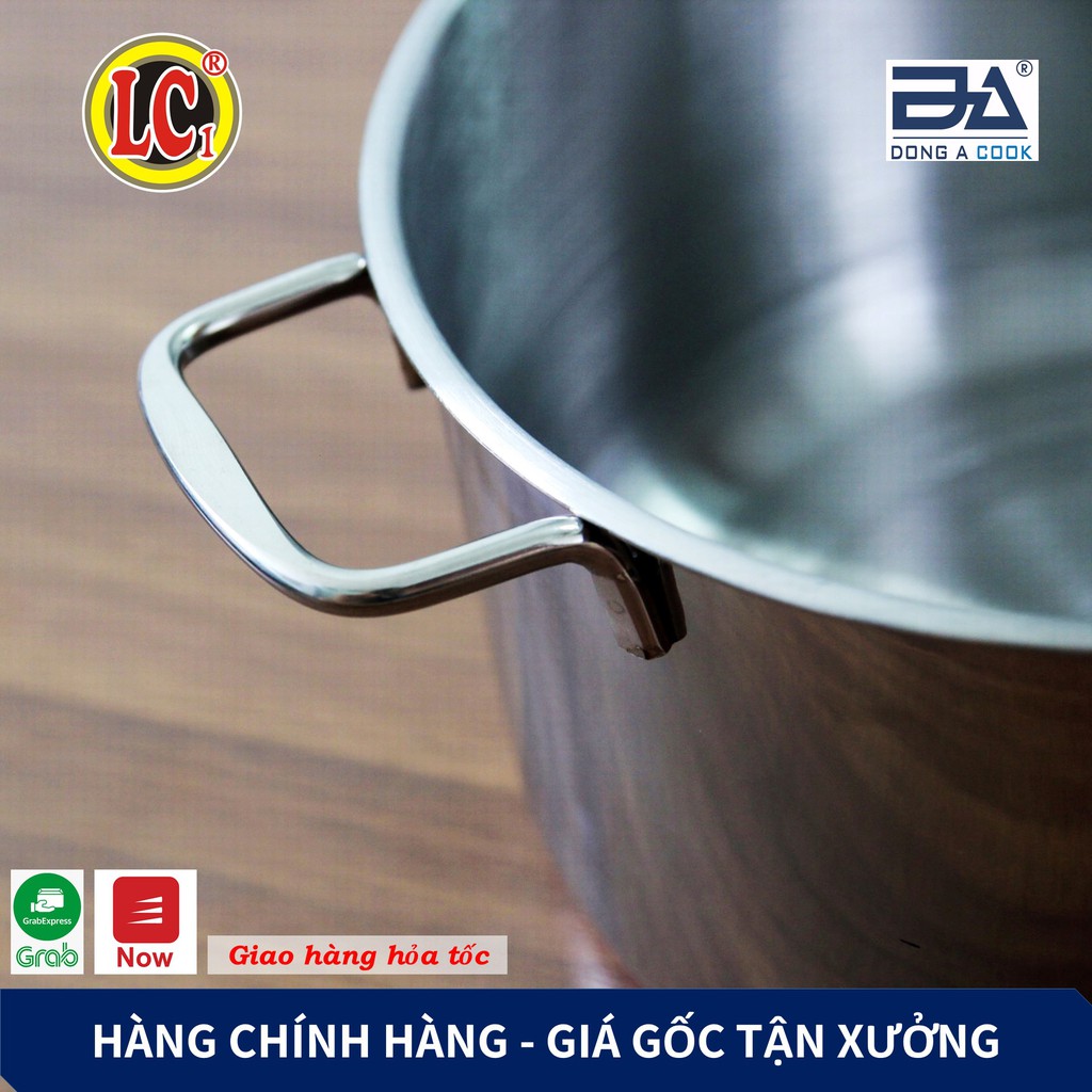 Bộ Nồi xửng hấp gà bánh flan nấu xôi 2 tầng Inox Đông Á đáy từ cao cấp - Dùng được bếp từ