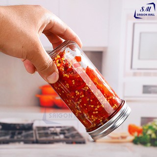 Hũ thủy tinh miệng lớn 650ml nắp thiếc đựng sữa chua, bánh plan, pudding, đựng các loại gia vị, lọ đựng thực phẩm