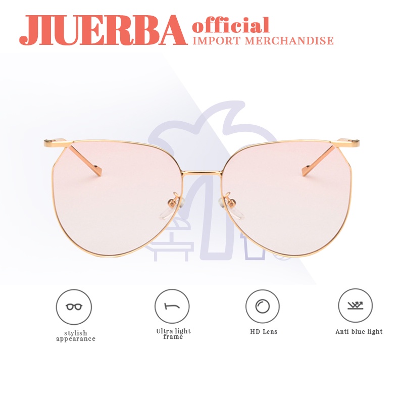 JIUERBA Kính Mát Chống Tia Uv400 Siêu Nhẹ Chống Tia UV Thời Trang Hàn Quốc Cho Nữ