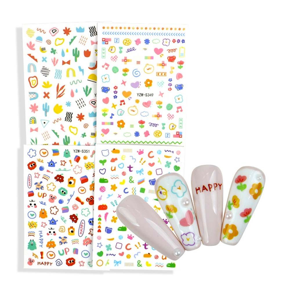 [Hàng mới về] Hình dán trang trí móng tay họa tiết trái tim/ bướm lãng mạn xinh xắn DIY