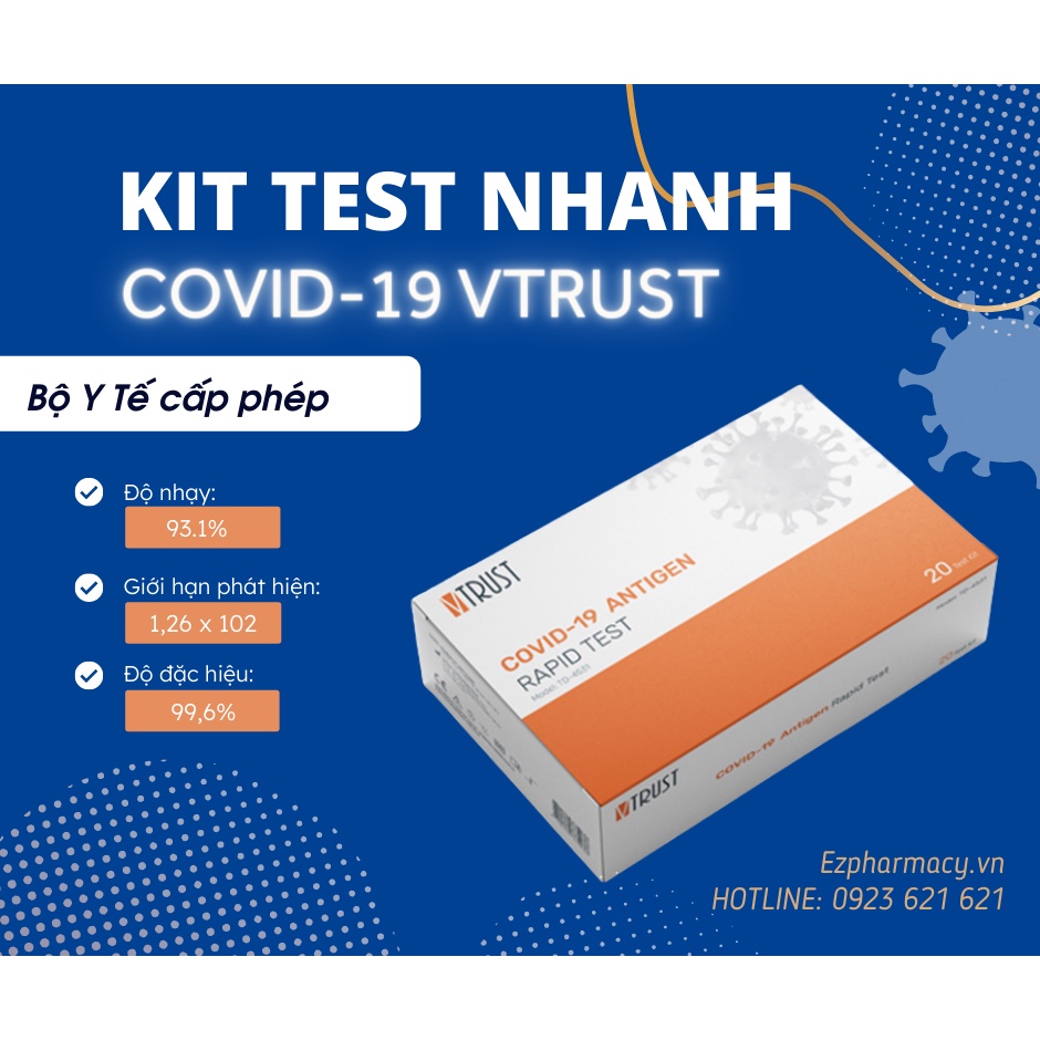 Bộ test nhanh Covid-19 VTRUST Covid-19 Antigen Rapid Test Model: FaCare TD-4531