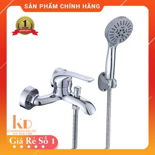 Vòi hoa sen bộ sen vòi tắm NÓNG LẠNH chất liệu hợp kim mạ crome sáng bóng + Tay sen tăng áp KD-S03+Gác tay sen+Dây dẫn
