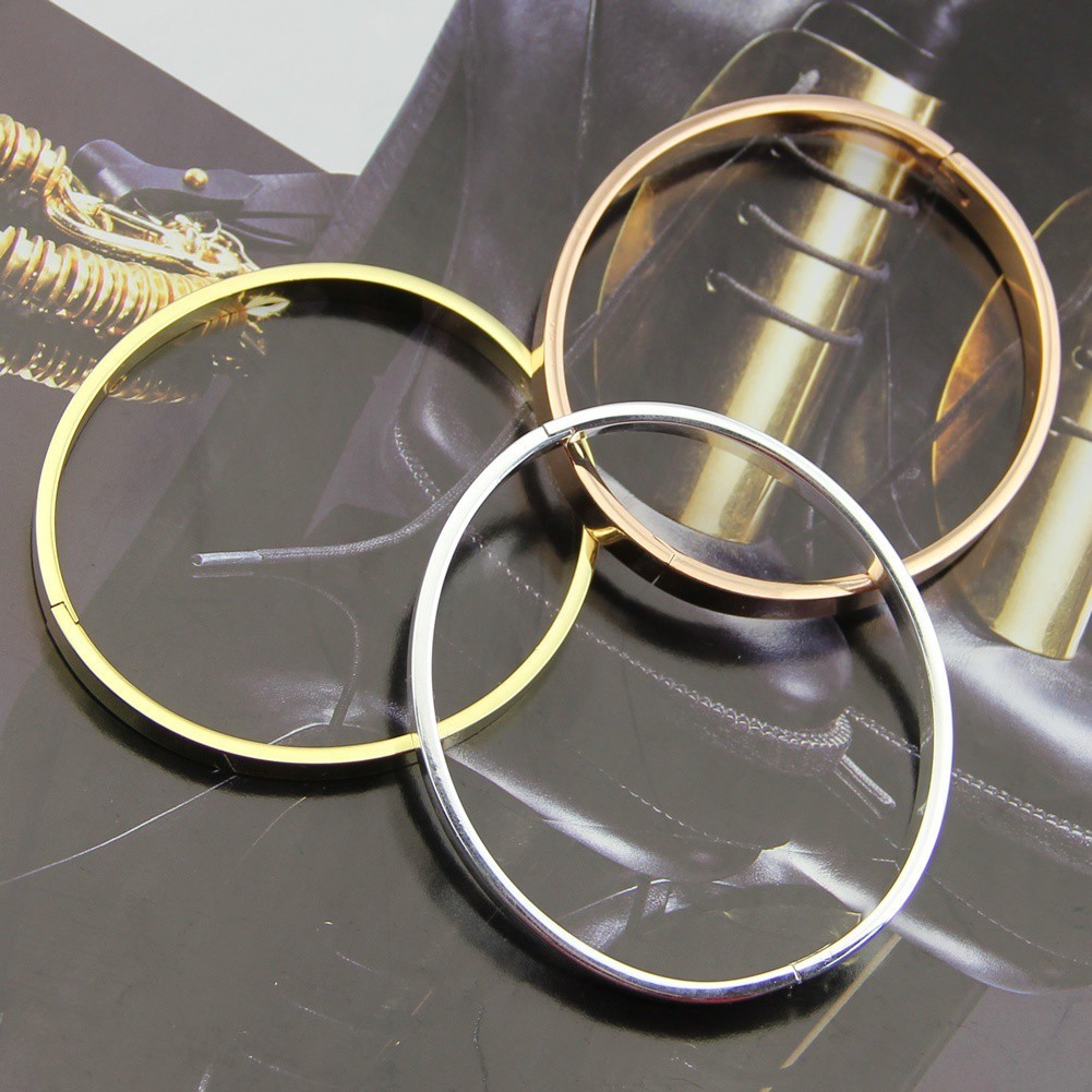 Vòng tay inox trơn kiểu dáng đơn giản nam tính