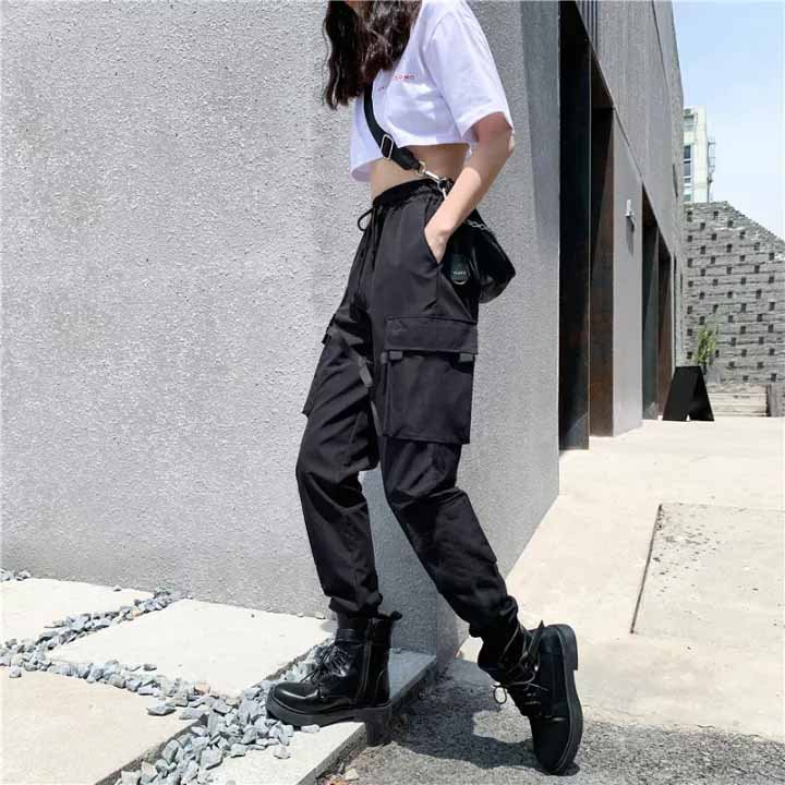 ❤️ BỎ SỈ ❤️ Quần Jocker Nam, Quần Kaki Nam Cao Cấp TÚI HỘP KIỂU JOGGER DÀI MÀU ĐEN PHỐI DÂY CHỐT500 M01