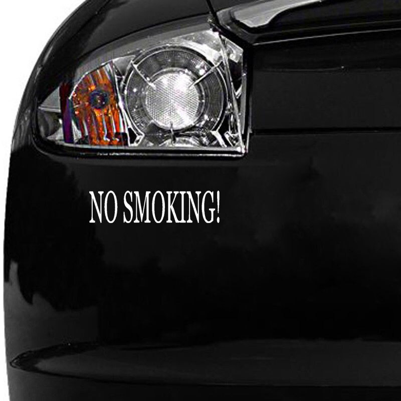 Decal dán trang trí xe hơi hoạ tiết NO SMOKING! bằng chất liệu vinyl kích thước 17.6cm*4.4cm