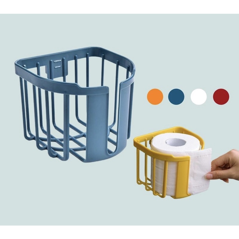 Giỏ nhựa dán tường đựng giấy vệ sinh. Khay kệ đựng đồ đa năng 88312
