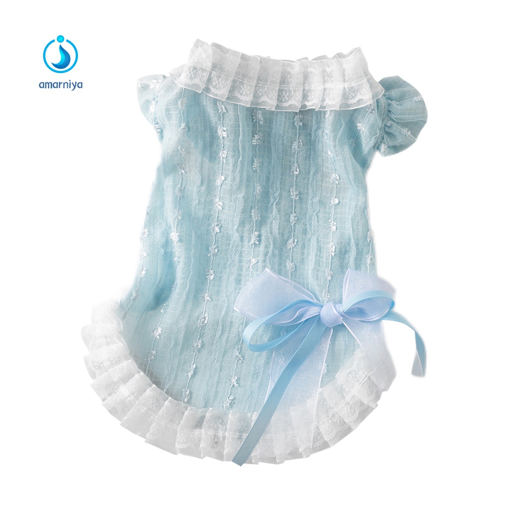 Đầm Đính Nơ Thoáng Khí Thời Trang Mùa Hè Cho Cún Cưng