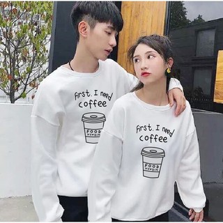 Áo cặp thu đông cho cặp đôi hình trà sữa