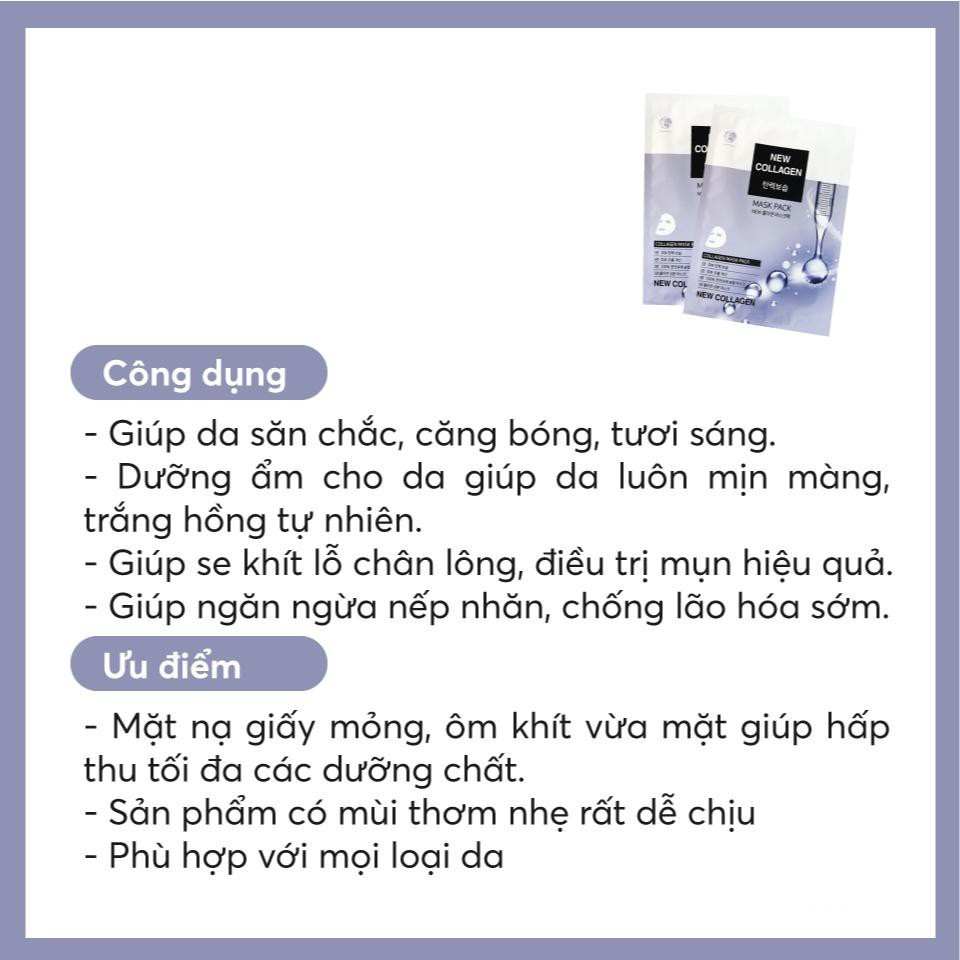 Mặt nạ dưỡng da Collagen New, Mặt nạ Hàn Quốc cao cấp giúp cung cấp độ ẩm và tái tạo da.