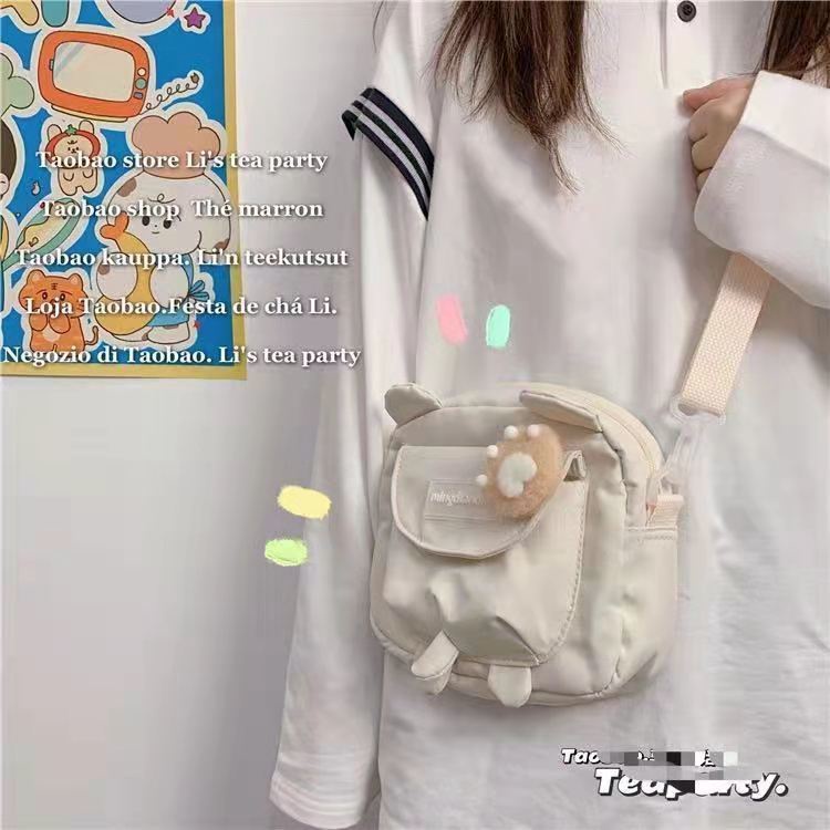 Canvas bag small square bag Korean style ins Japanese style cute girl crossbody cute student shoulder bag