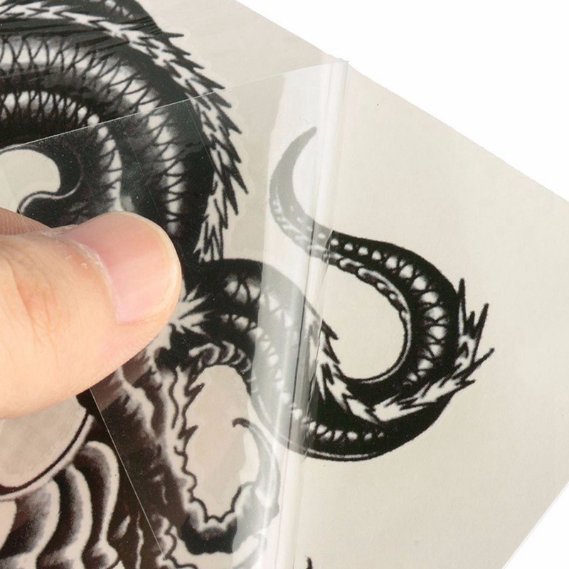 Hình Xăm Dán 3D Hình Rồng Đen Chống Nước