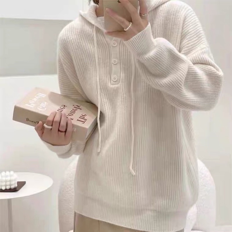 Áo Hoodie Len SuzaHouse AL03 hàng Quảng Châu phong cách Hàn Quốc Thu Đông đường phố