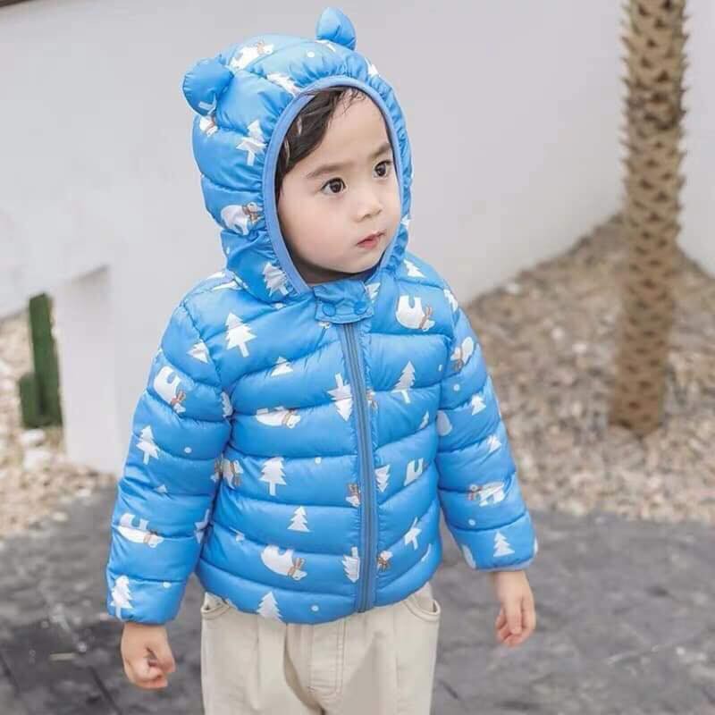 Aó khoác phao tai gấu loại 1 bảng màu mới nhất 2019 cho bé trai, bé gái 6-19kg (0-5tuoi)