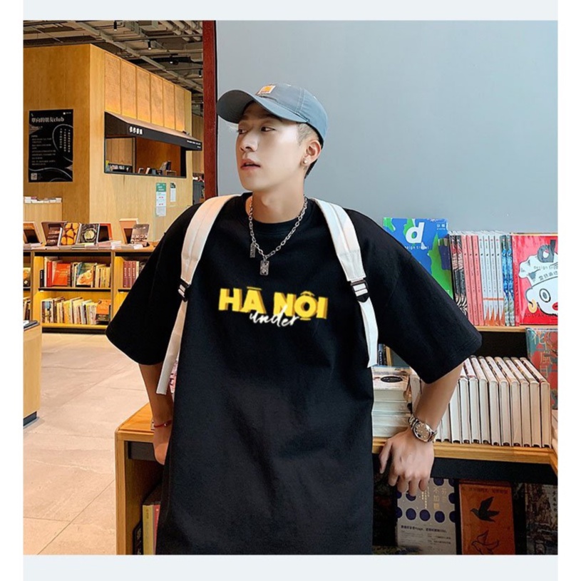 Áo Thun Tay Lỡ under Hà Nội , Áo Phông 100% Cotton Nam Nữ Unisex - In Hình Local Brand Form Rộng