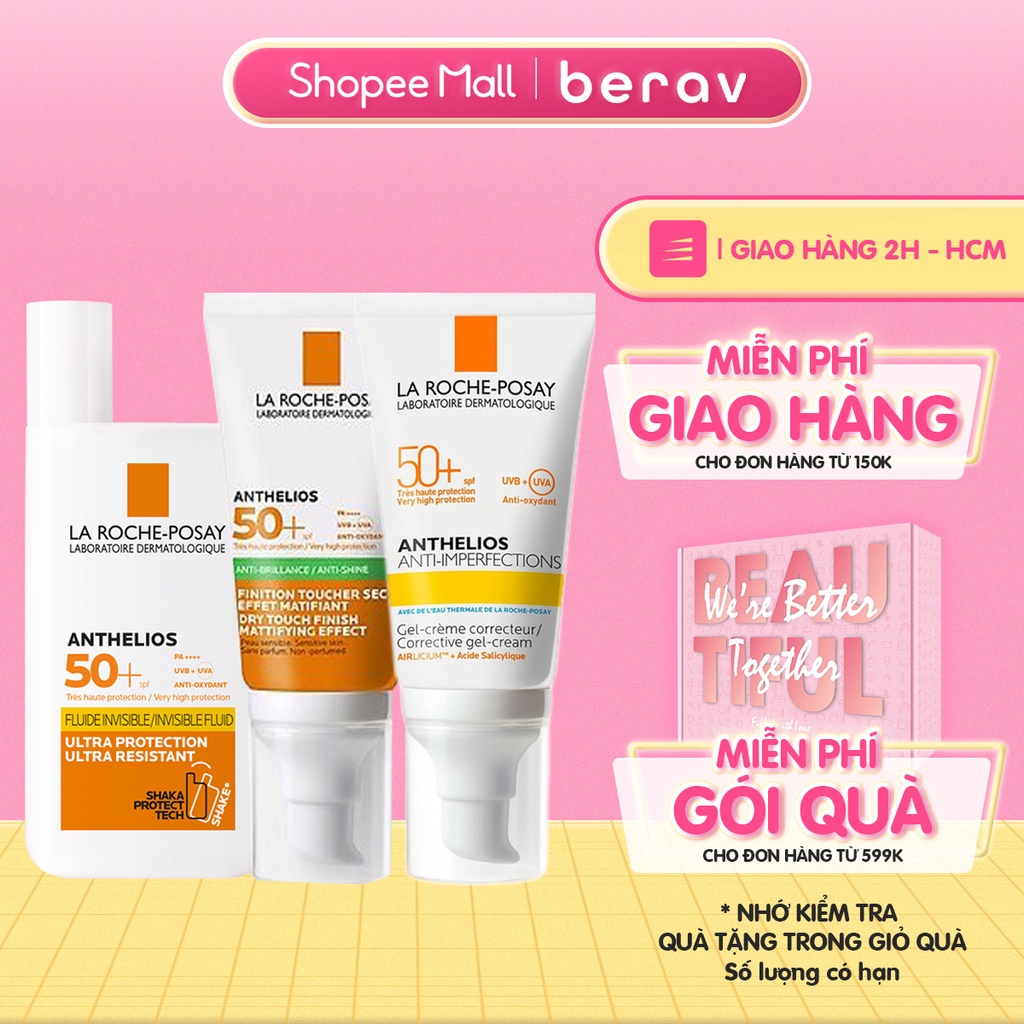 Kem chống nắng La Roche-Posay Anthelios XL/SPF 50+/Anti-Imperfection giúp da kiểm soát bóng nhờn,dễ nổi mụn 50ml