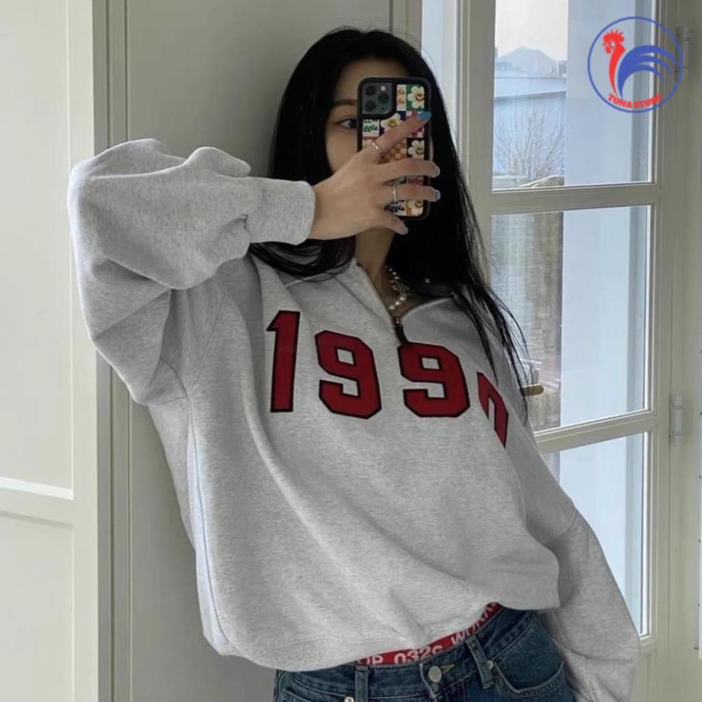 Áo sweater polo dài tay unisex dưới 80kg chất thun tonastore - Áo polo dài tay phối khóa cổ 1990 | BigBuy360 - bigbuy360.vn