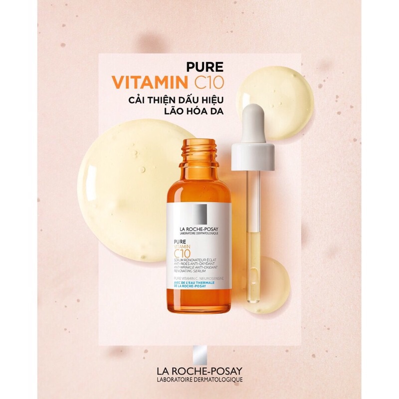 [Hàng Nhập Khẩu] Serum trắng da ngừa thâm nám, chống lão hoá La Roche-Posay pure Vitamin C10 30ml