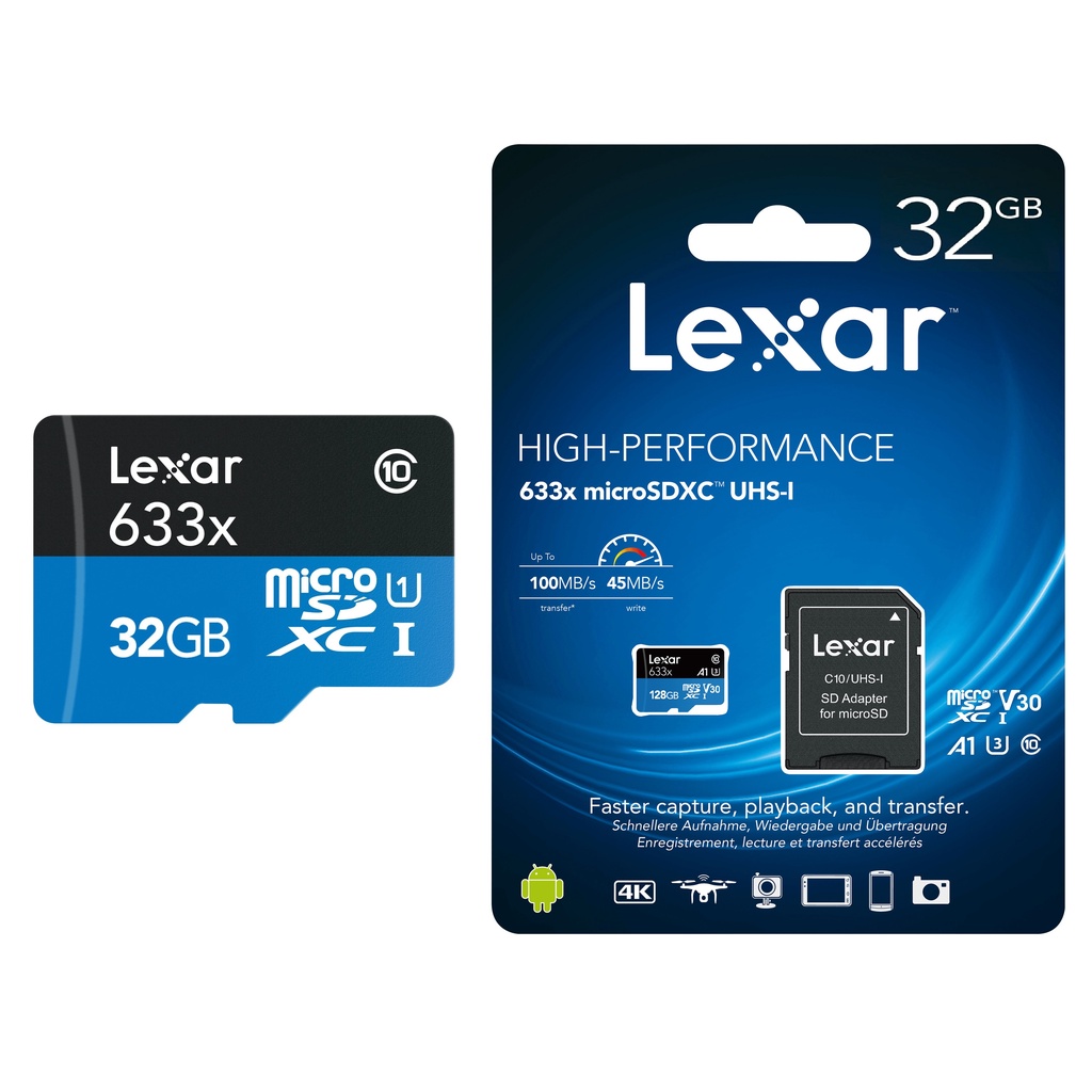 Thẻ Nhớ 32g Class 10 Chuyên Dụng Lexar MicroSDXC™ UHS-I Camera Điện Thoại Máy Tính