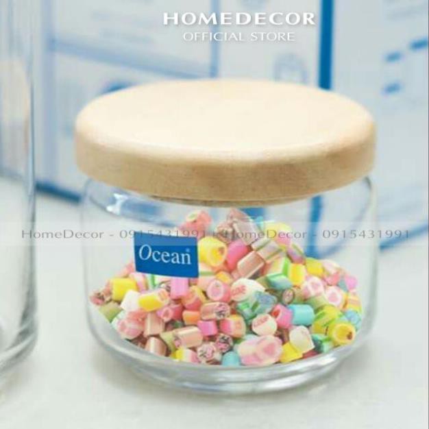 Hũ thủy tinh Ocean Pop nắp gỗ (các cỡ) | BigBuy360 - bigbuy360.vn