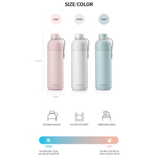 Bình giữ nhiệt Khắc Tên Cao Cấp Lock&Lock Belt Bottle 490ml - LHC4267 - SHOPGIATOT1989