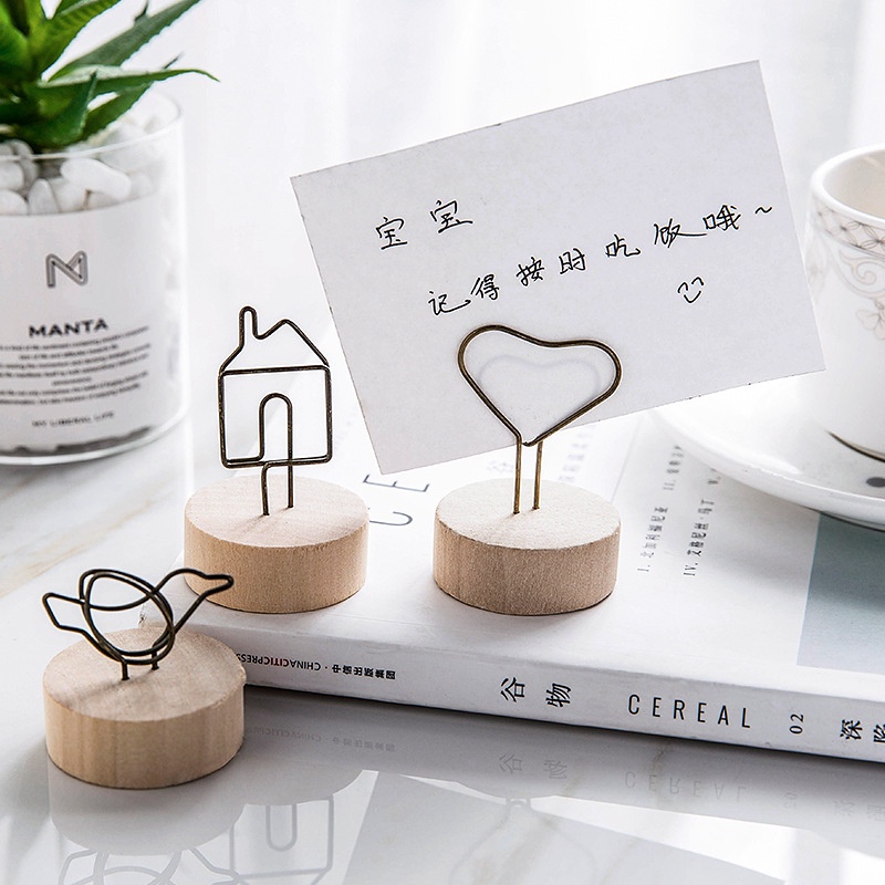 Kẹp Ảnh Đế Gỗ Tròn/ Kẹp Gắn Ảnh, Giấy Ghi Chú Để Bàn Trang Trí.