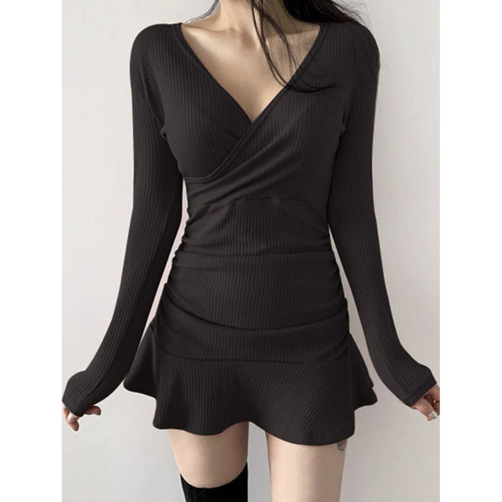 Có BIGSIZE - Đầm body thun gân kiểu Hàn quốc xinh xắn DABS028 | BigBuy360 - bigbuy360.vn