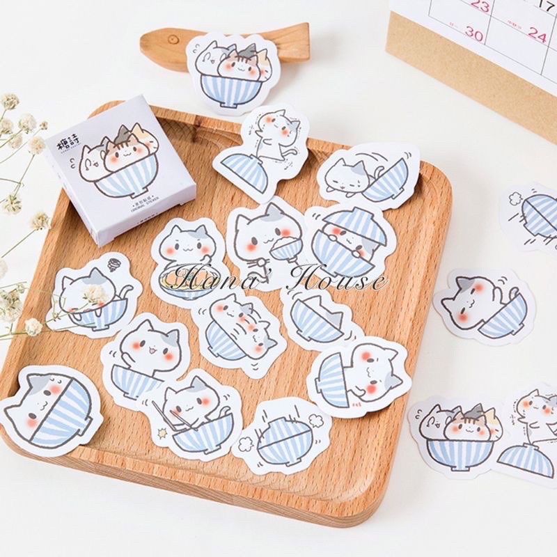 Set 45 miếng sticker mèo cute