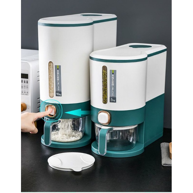 Thùng đựng gạo thông minh, kèm cốc vo gạo