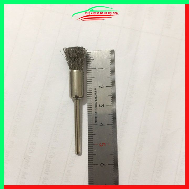 Chổi đánh gỉ trục 3mm sợi đồng đường kính chổi 8mm