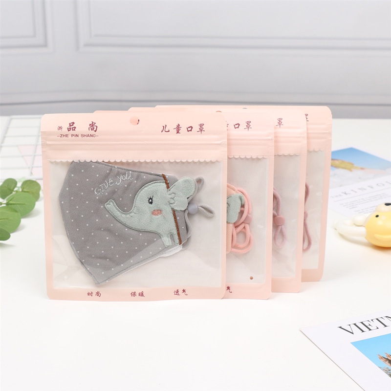 Khẩu Trang cotton Chống Bụi Thoáng Khí In Hình Chú Voi Dễ Thương Có Thể Tái Sử Dụng Cho Bé 3-10 Tuổi