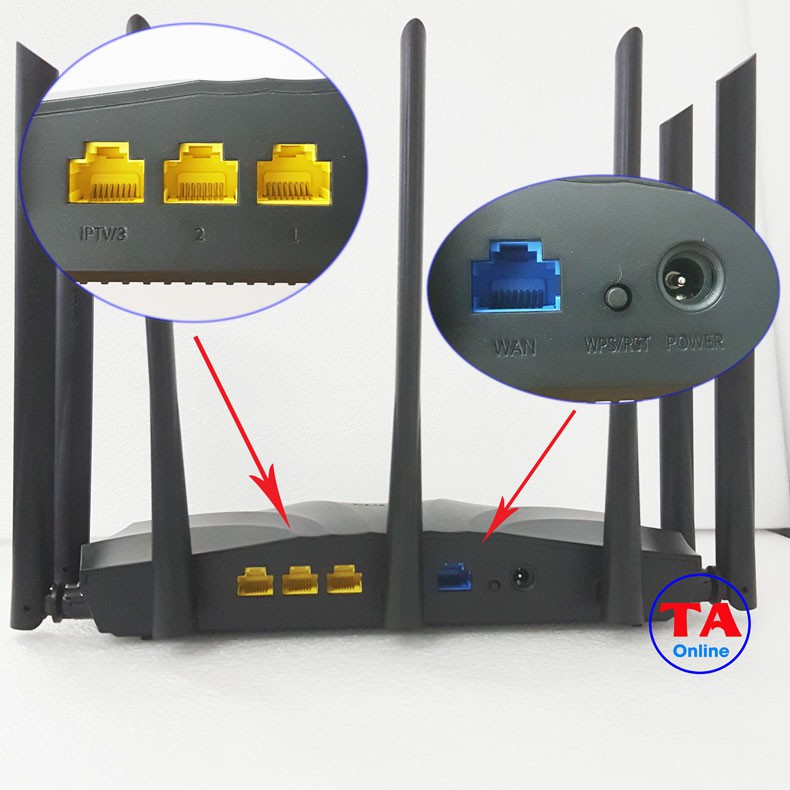 Bộ Phát Wifi Tenda AC23 - Hai Băng Tần - Tốc Độ 2100Mbps - 7 anten 6dbi Cho Khả Năng Phủ Sóng Mạnh Mẽ